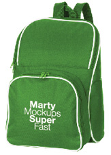 Bag shown with virtual logo design