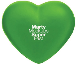 Heart mocked up with company logo