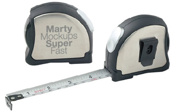 Tape measure promotional item logo mockup